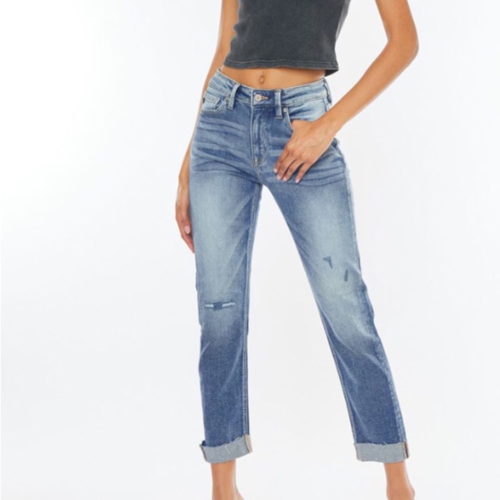 Kancan Straight cuffed jeans
